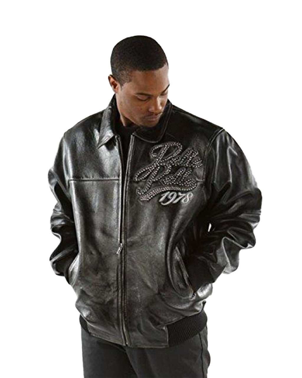 Pelle Pelle Exotic Ghost Black Bomber Leather Jacket