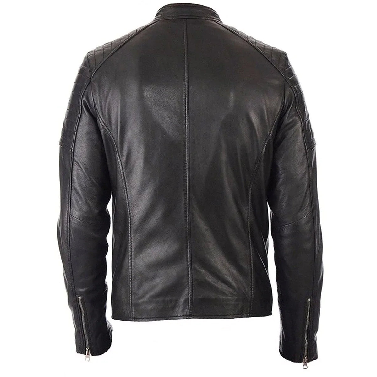 Vintage Biker Genuine Lambskin Black Leather Jacket