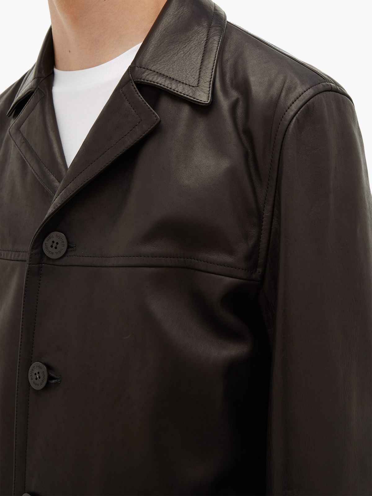 Men Brown Long Leather Jacket - LJ.com