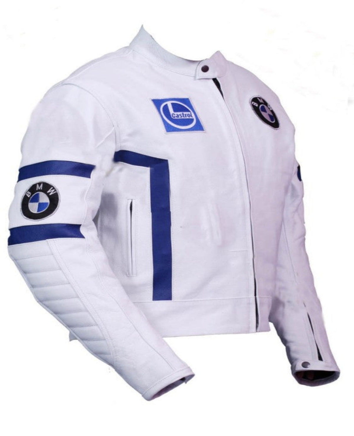 BMW White Racer Leather Jacket