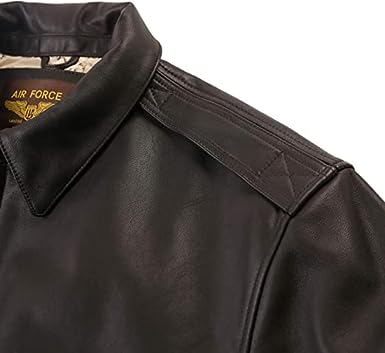 Mens Brown Air Force A-2 Leather Flight Bomber Jacket