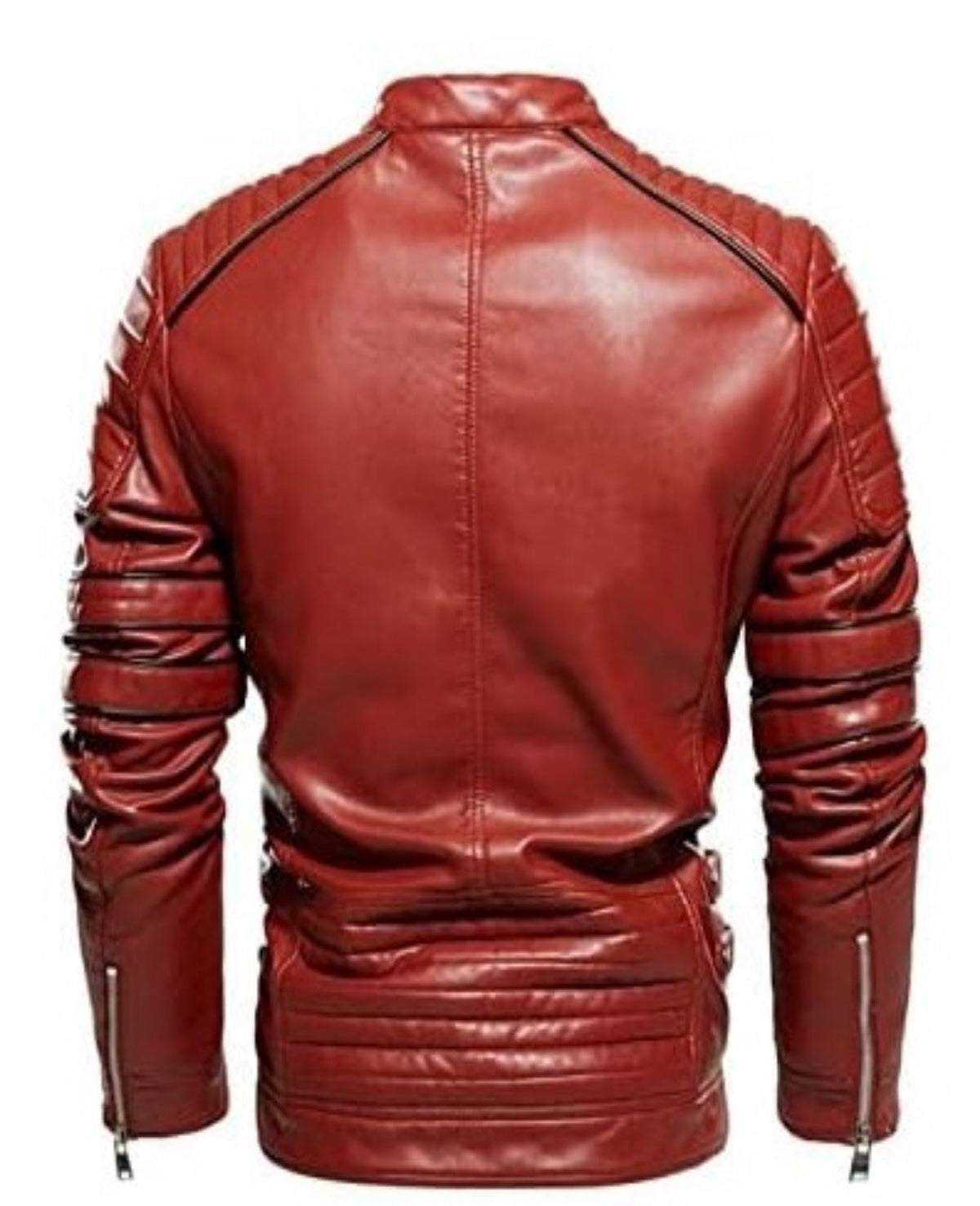 Men's Stylish Zipper Leather Motorcycle Jacket