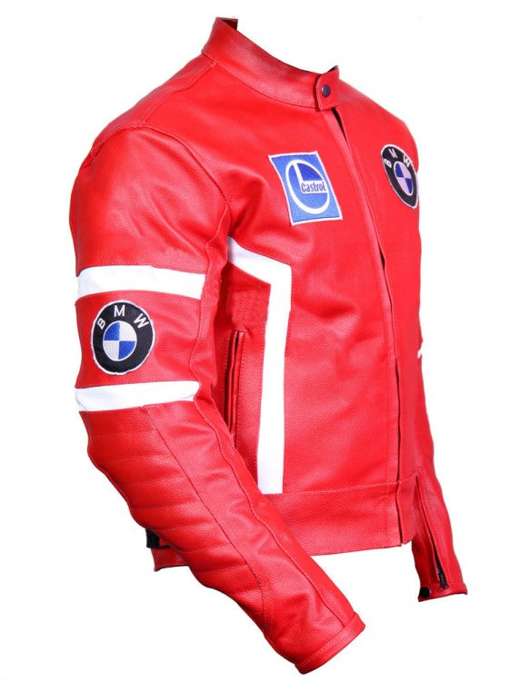 BMW Red Sport Motorbike Leather Jacket