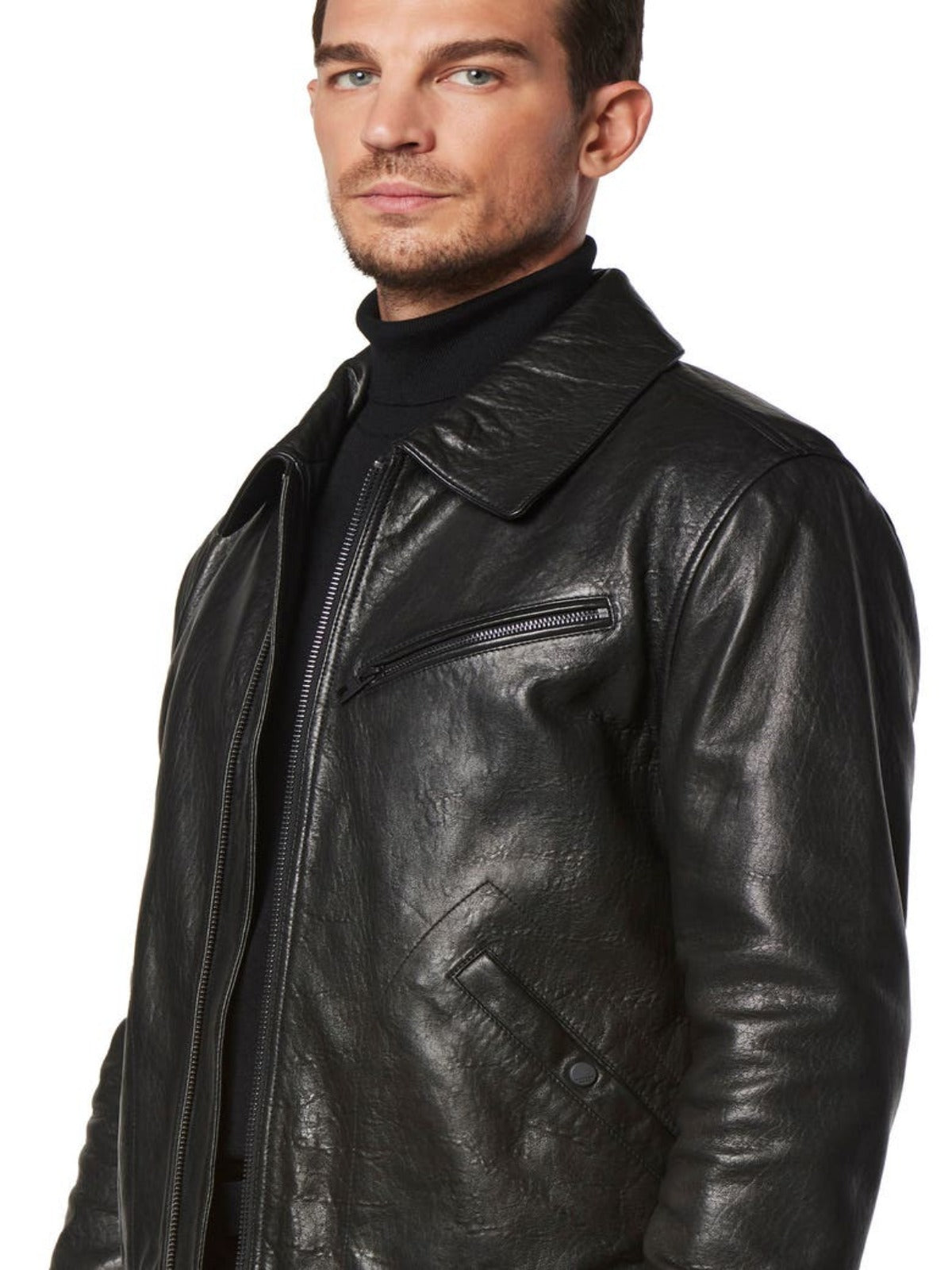 Mens Black Designer Motorcycle Leather Jacket