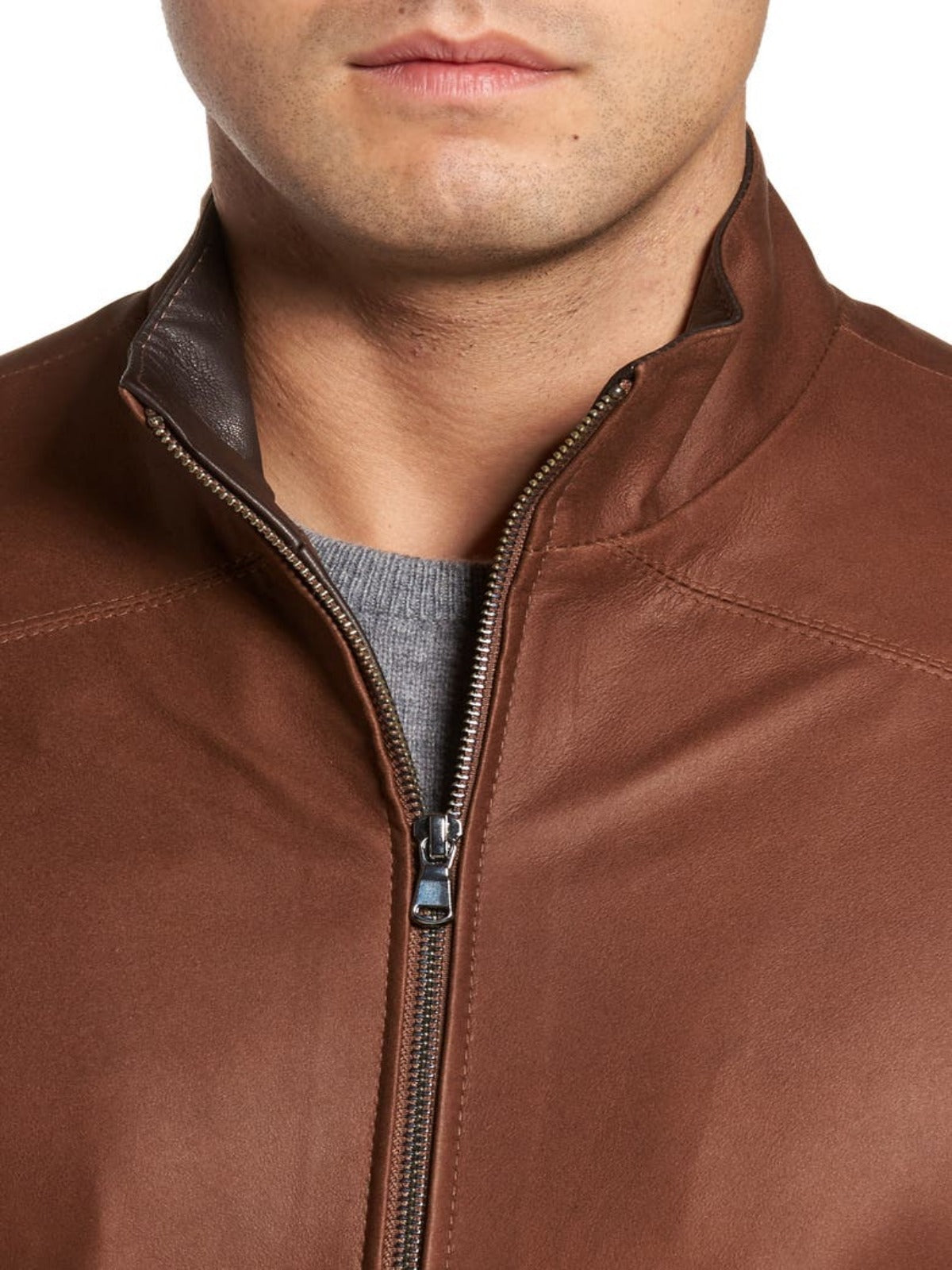 Mens Decent Brown Leather Jacket