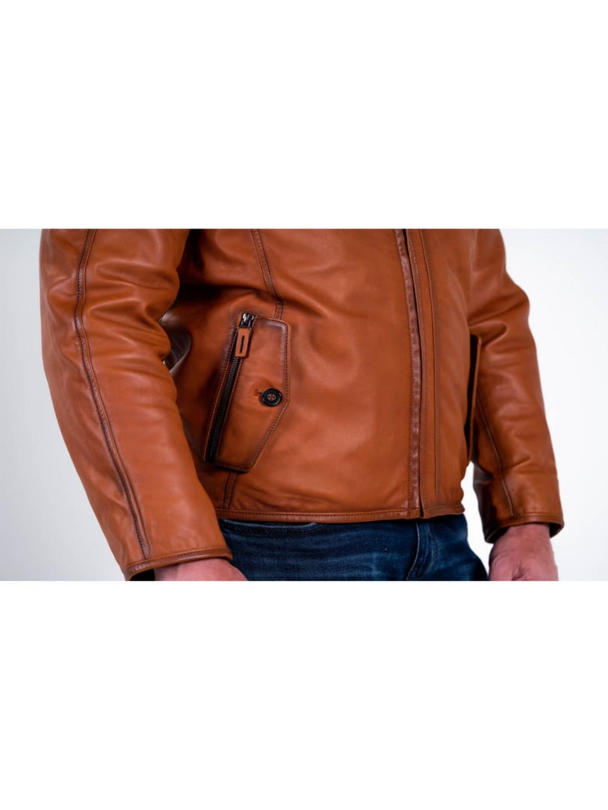 Mens Glamorous Brown Leather Jacket