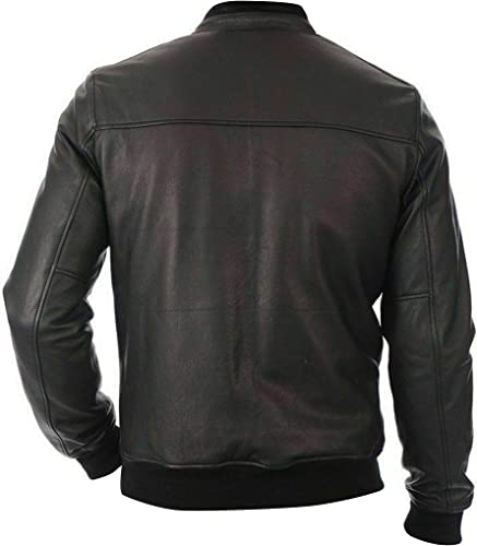 Mens Biker Black Cowhide Leather Jacket