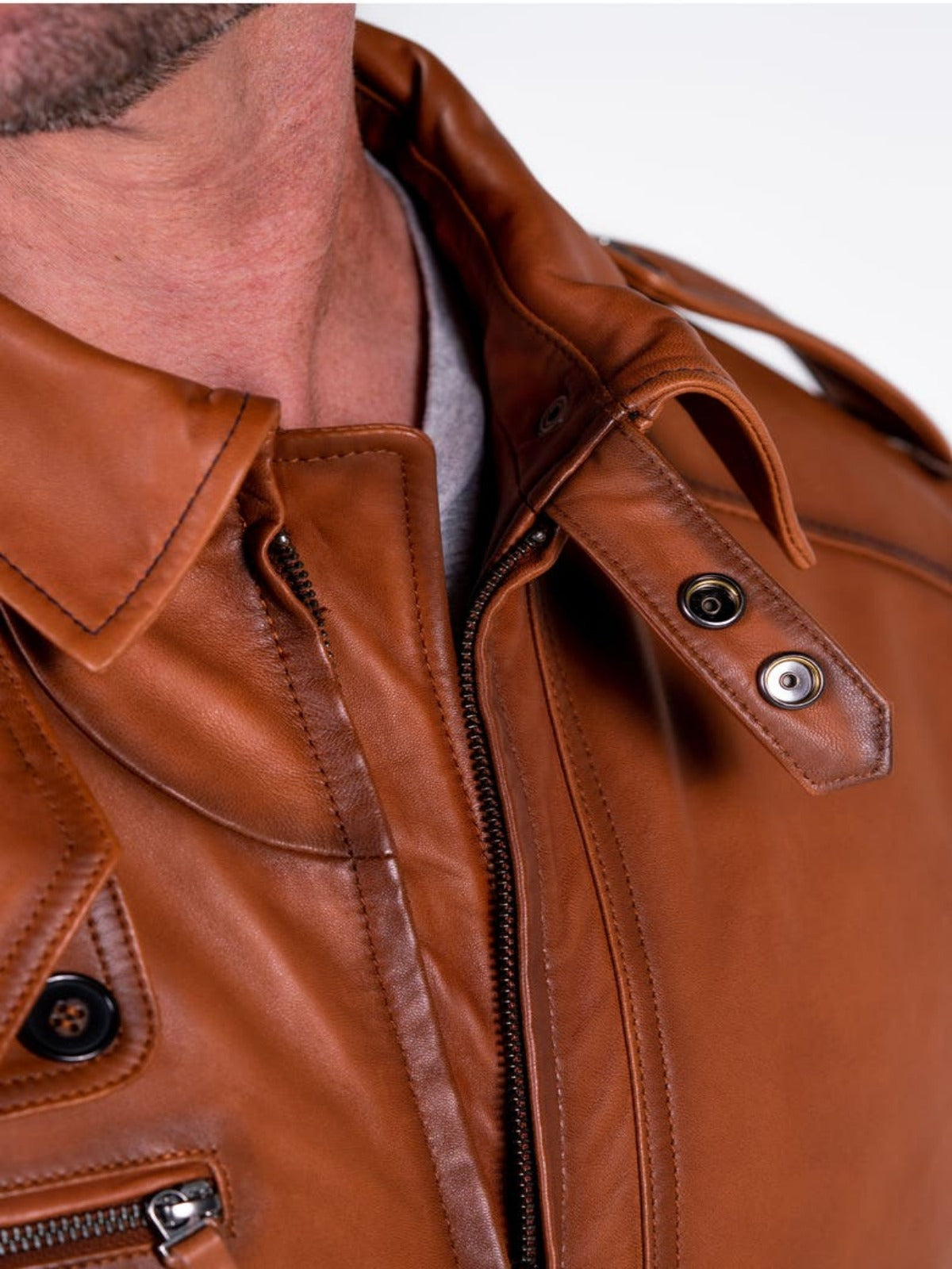 Mens Glamorous Brown Leather Jacket