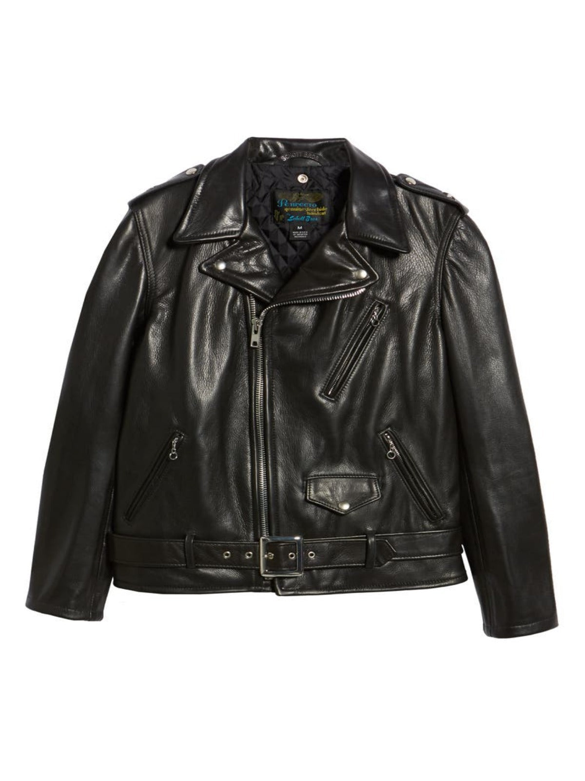 Mens Glamorous Dark Black Biker Leather Jacket