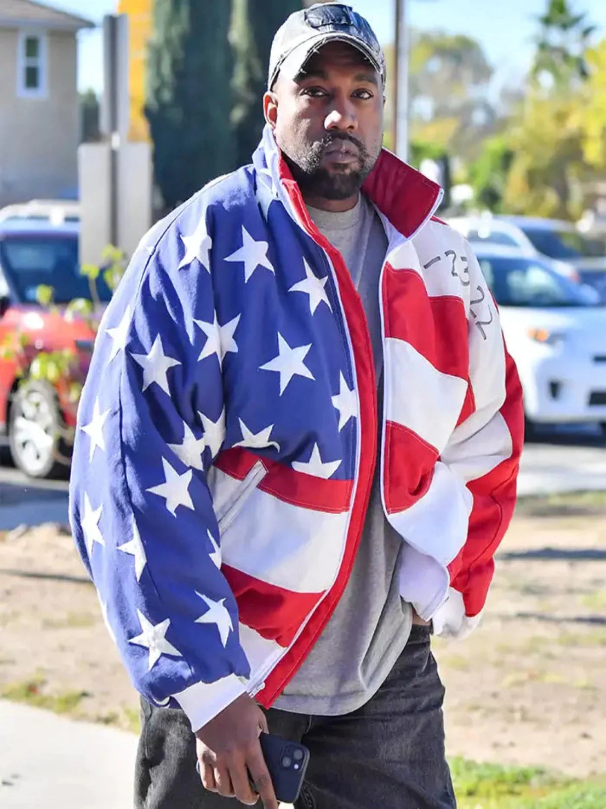 West American Kanye Flag Bomber Jacket