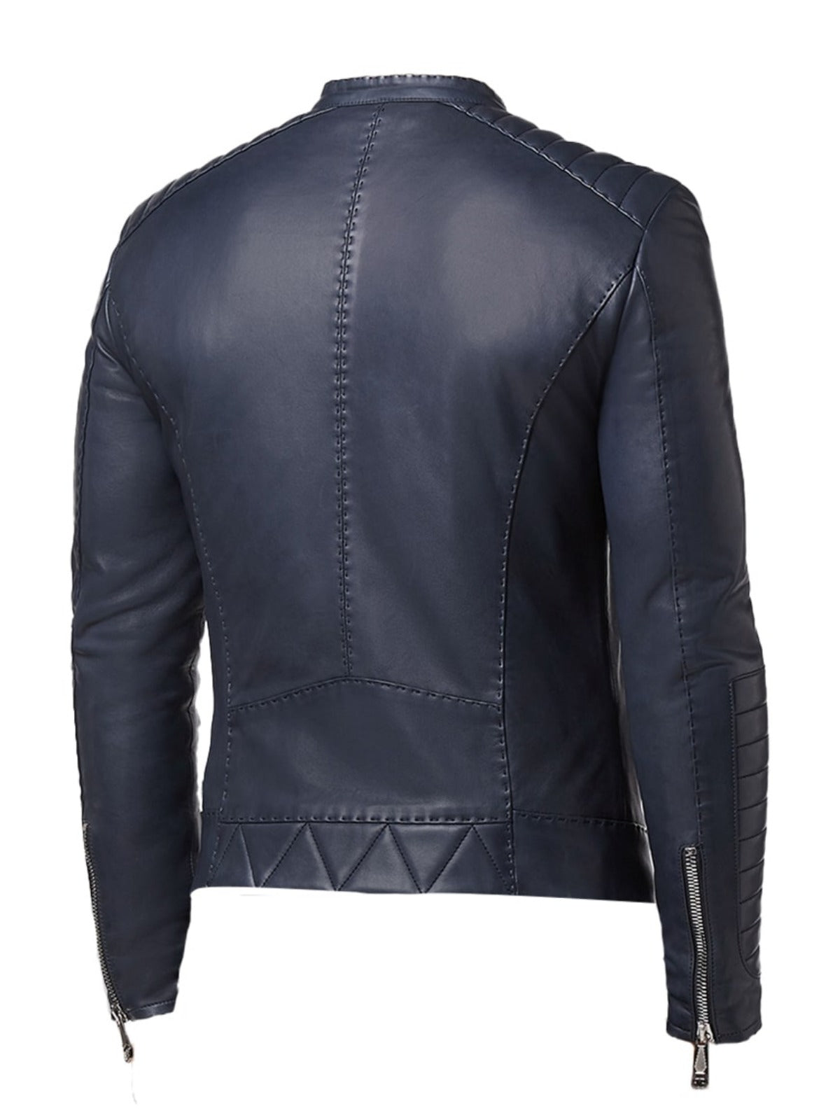 Men Lambskin Handstitched Iconic Moto Jacket