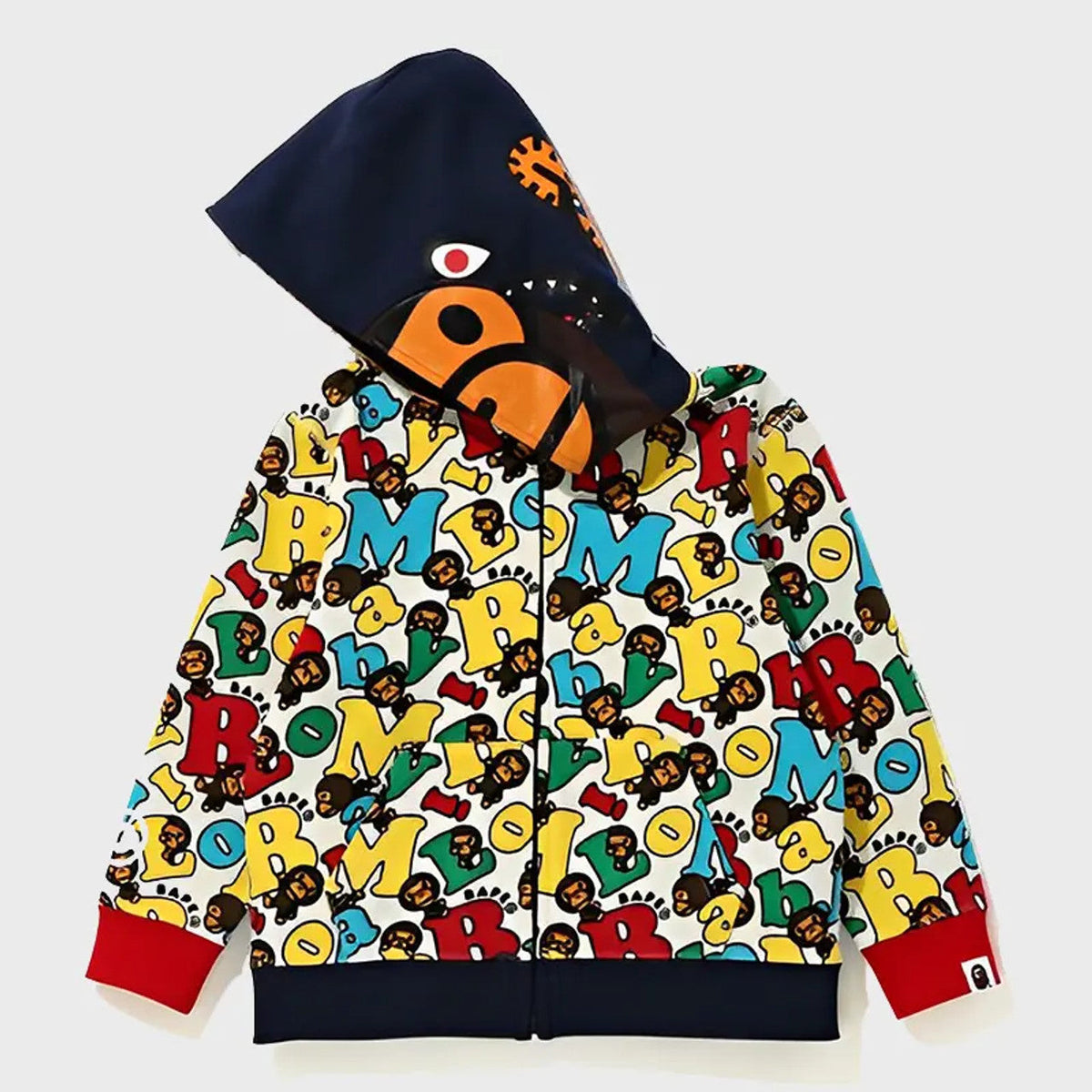 Baby Milo Alphabet Shark Zip Hoodie Jacket