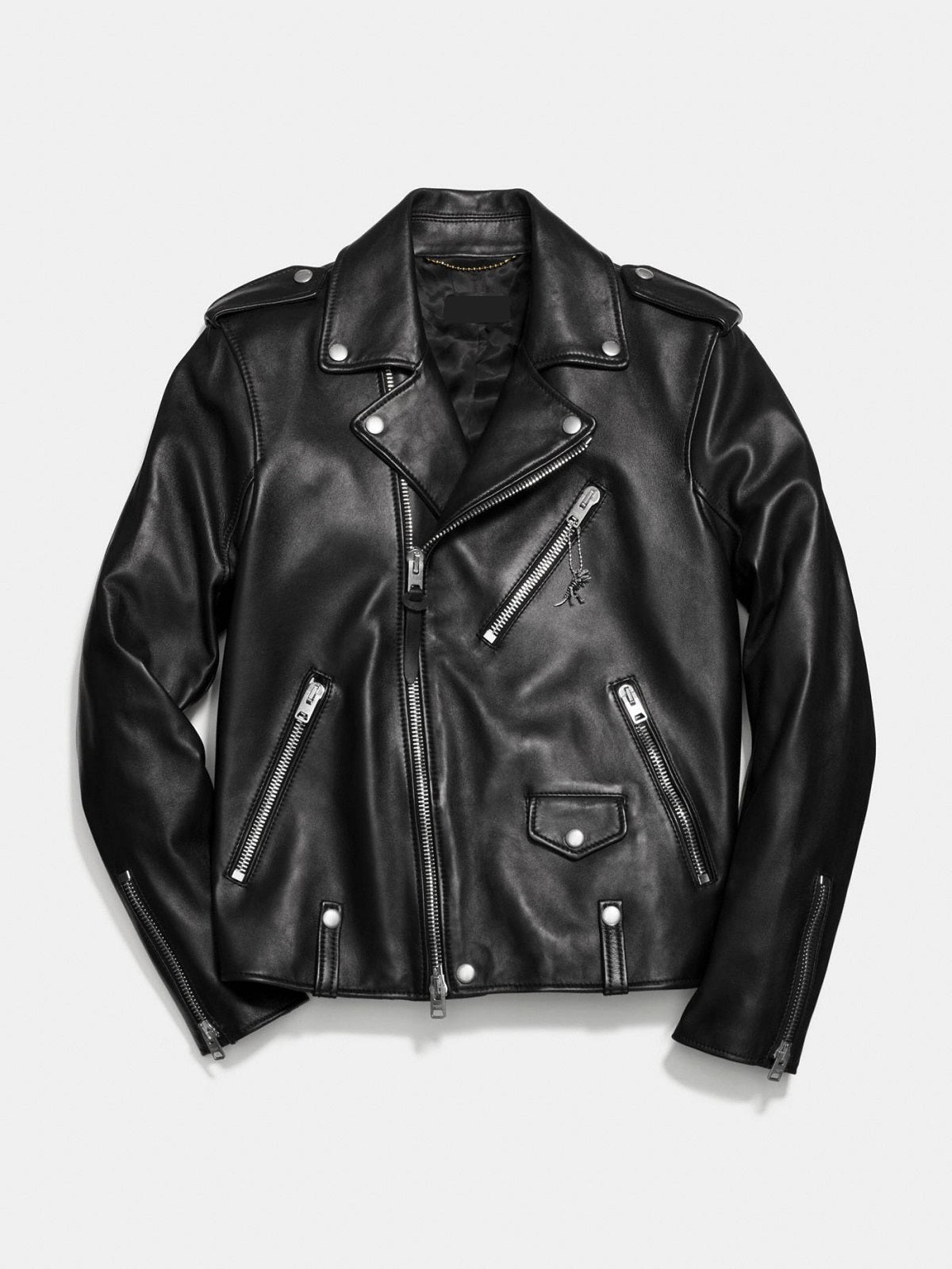 Asymmetrical Mens Black Motorcycle Jacket - LJ