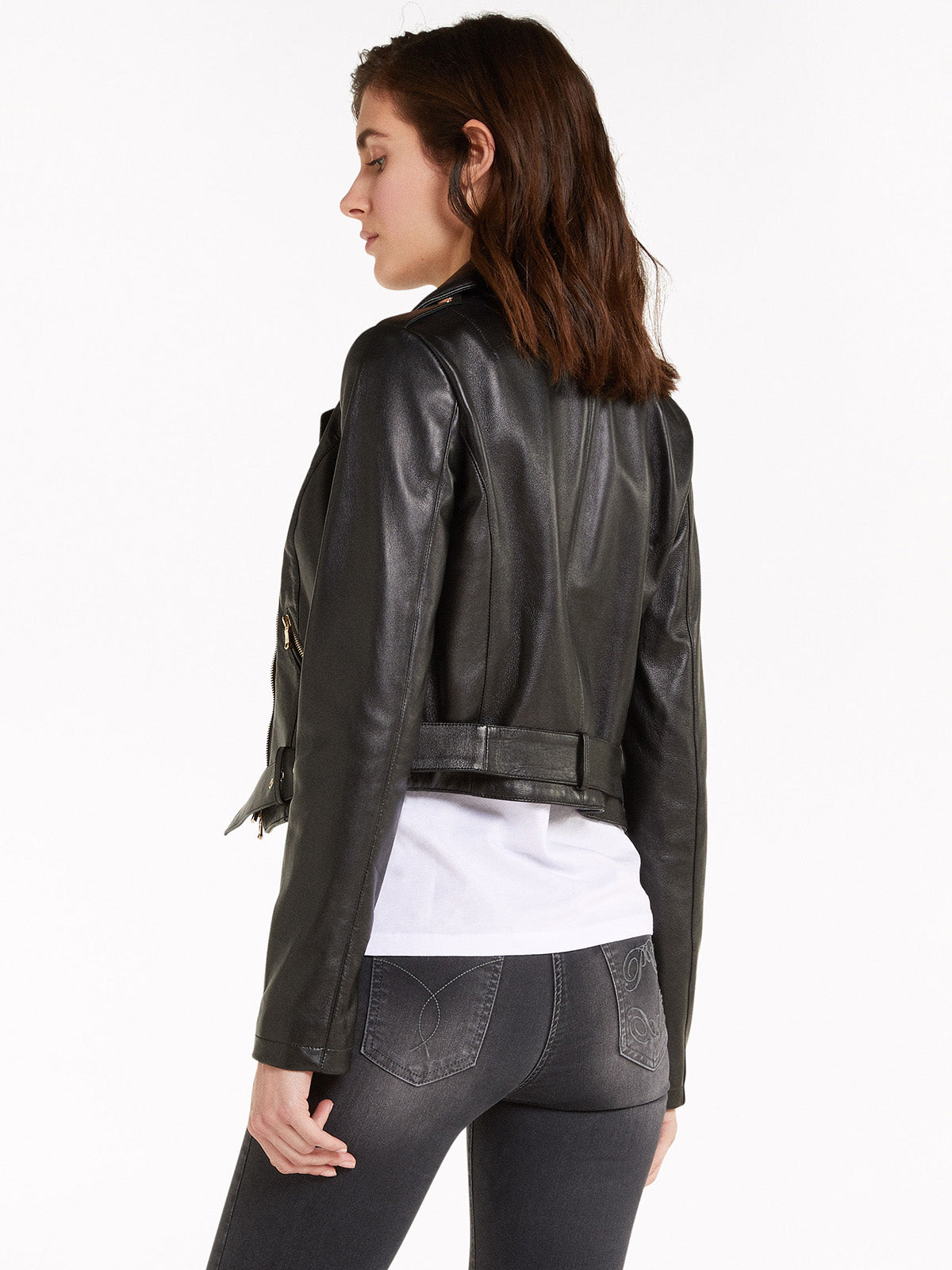 Womens Genuine Leather Biker Jacket