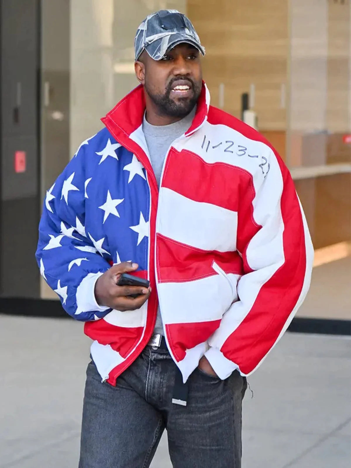 West American Kanye Flag Bomber Jacket