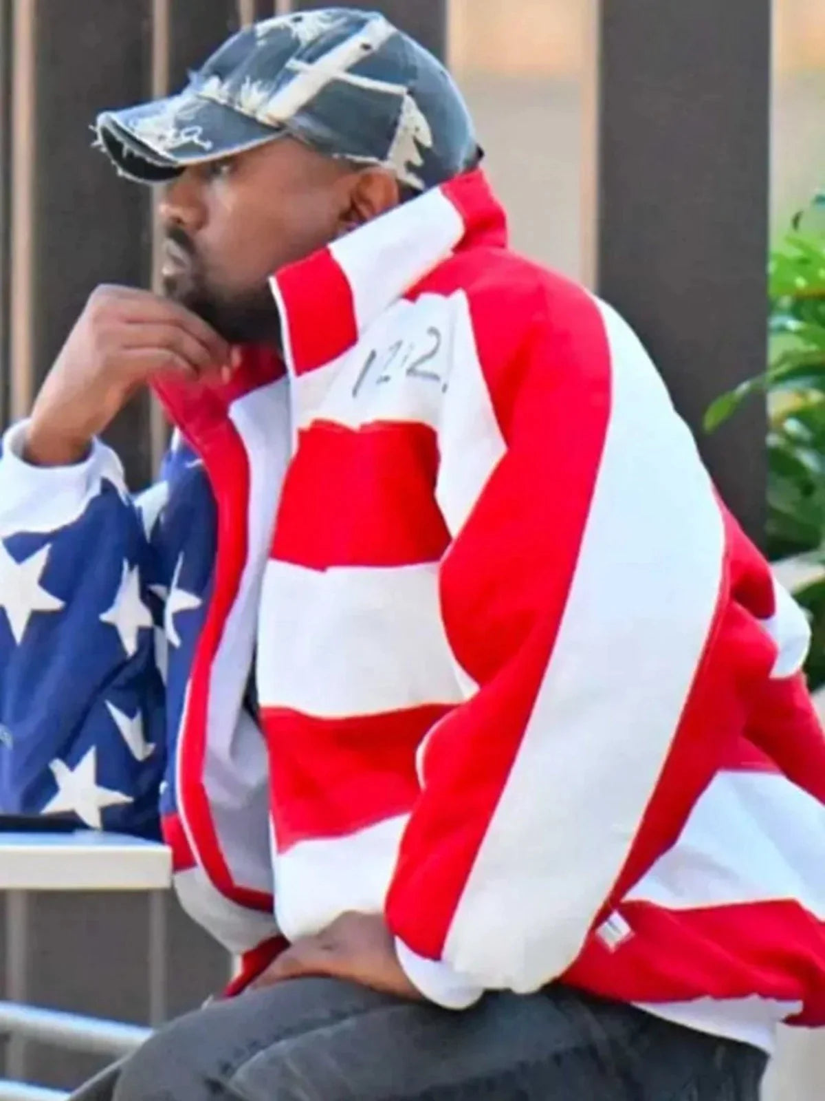 West American Kanye Flag Bomber Jacket