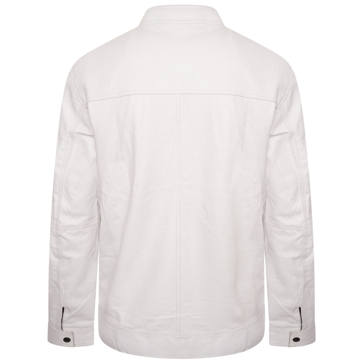 Men’s Vintage White Real Leather Jacket