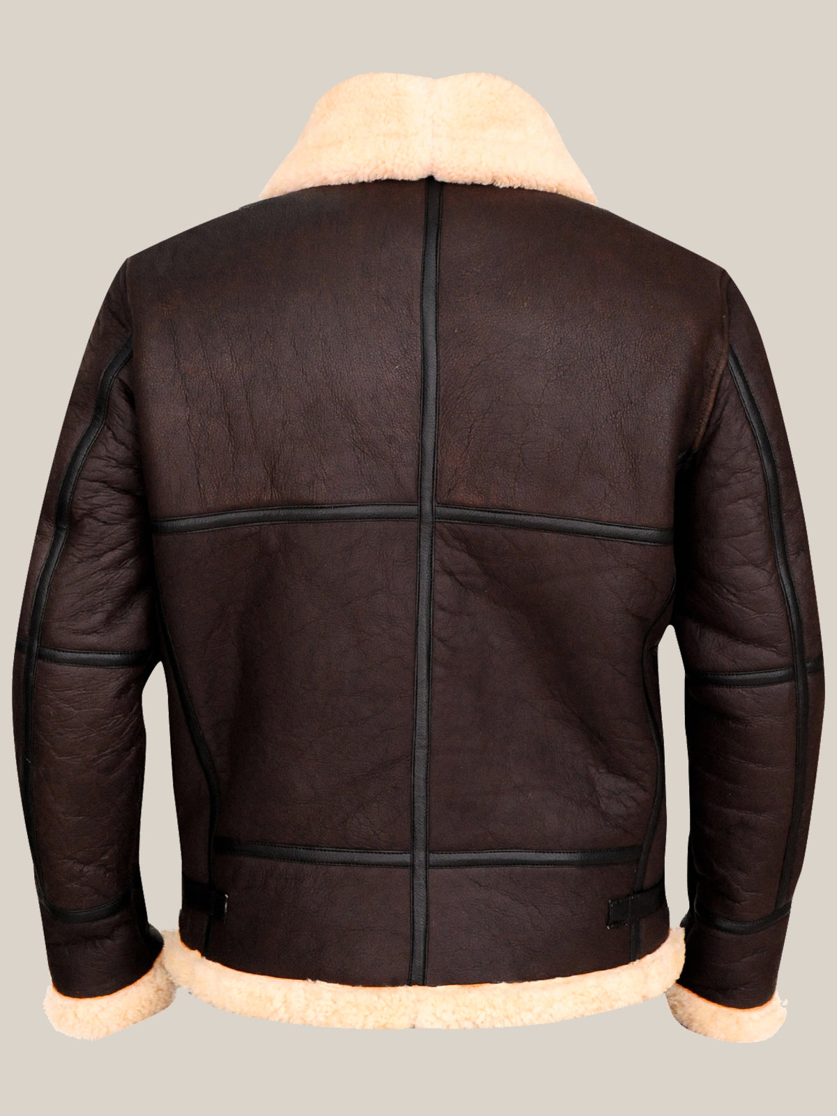 Men's Amazing Dark Brown Genuine Shearling Leather Jacket