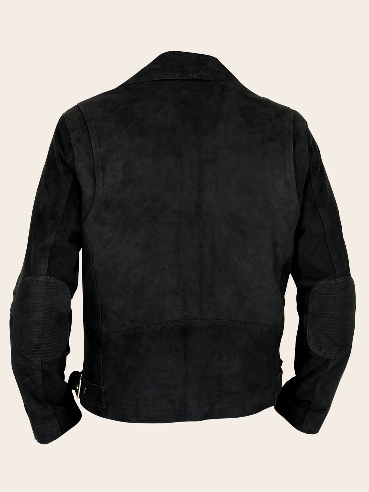 Mens Biker Leather Jacket In Black