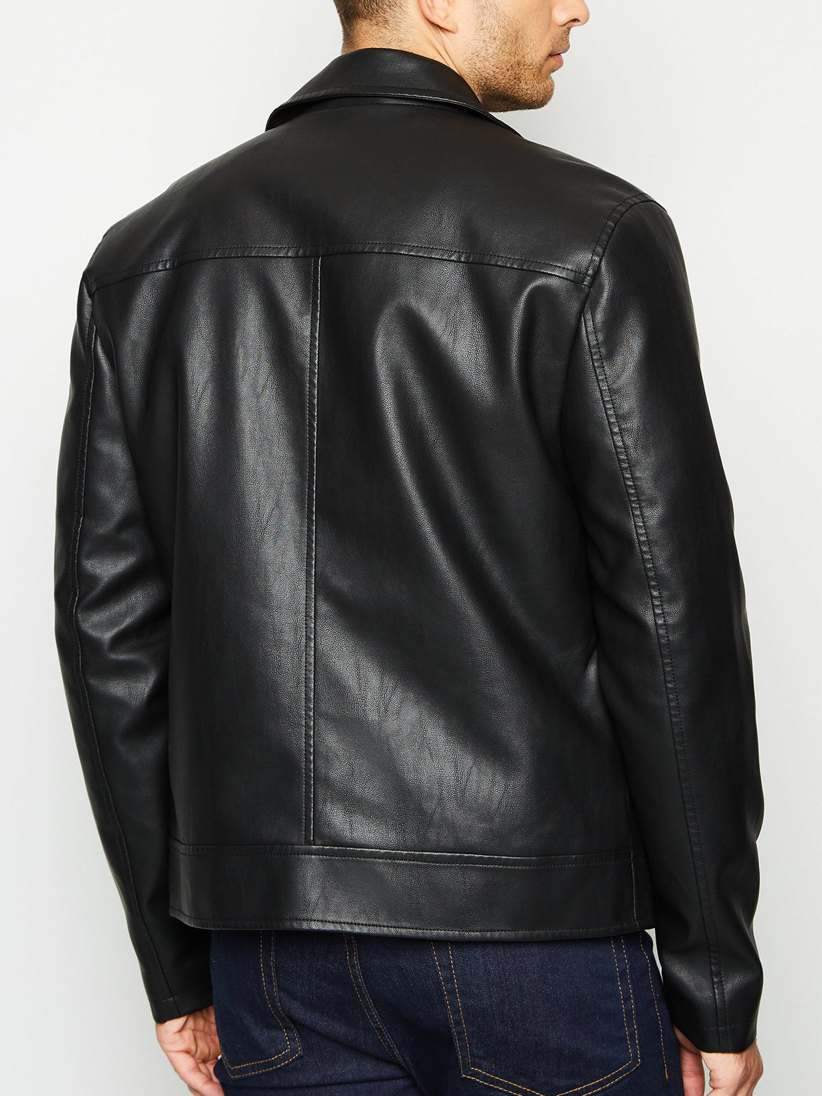 Black Mens Leather biker Jacket