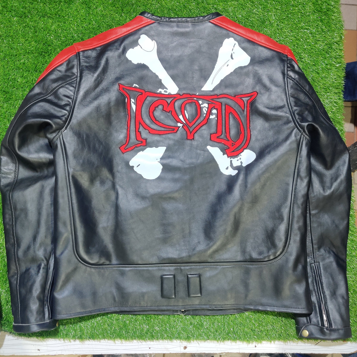 Mens Icon Motorhead Skull Black Biker Jacket