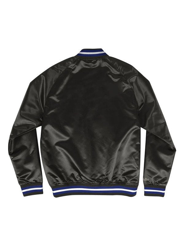 Mens Dodgers Blue and White Satin Varsity Jacket