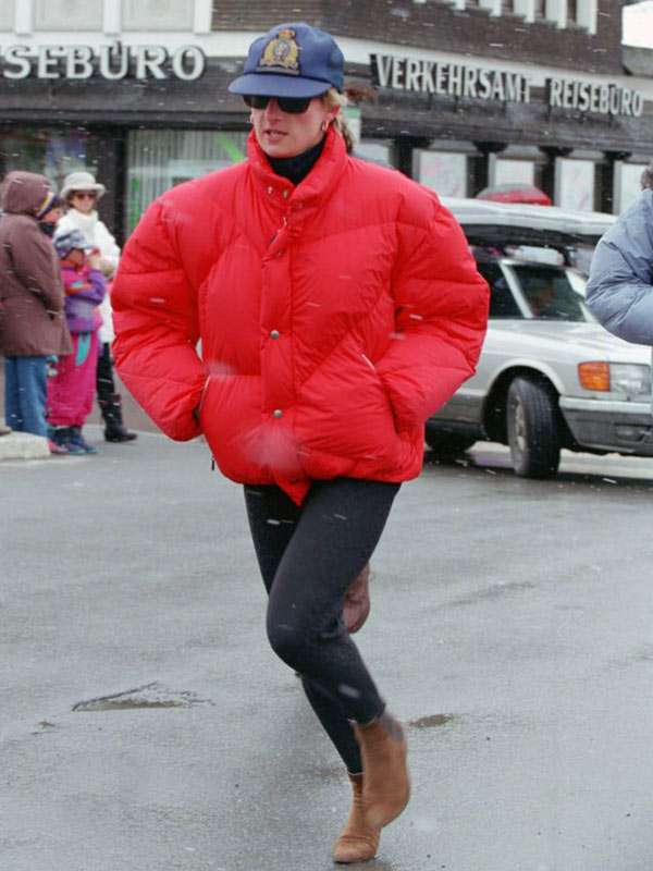 Princess Diana Red Puffer Jacket