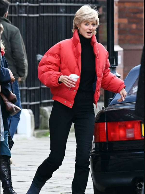 Princess Diana Red Puffer Jacket