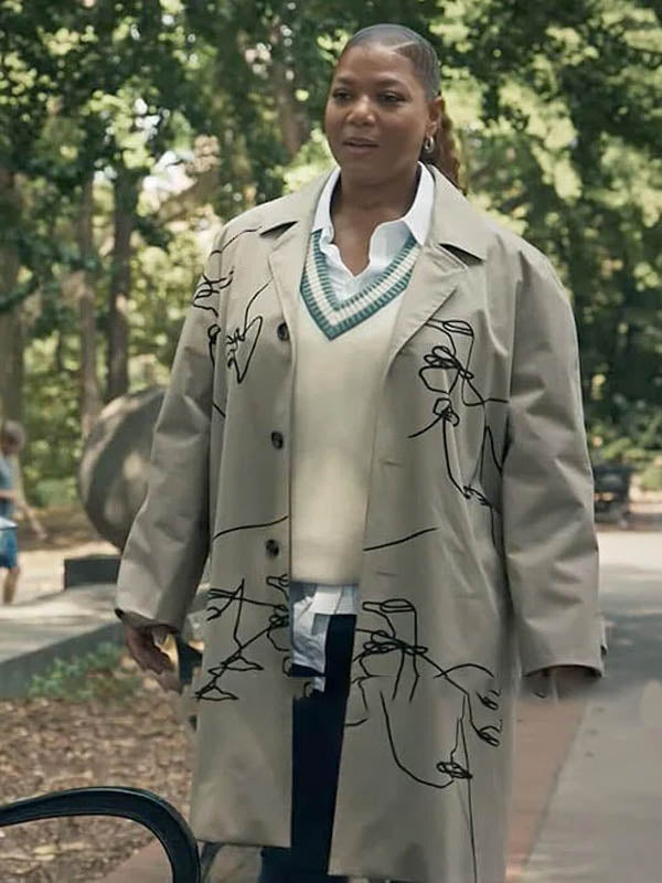 The Equalizer S03 Queen Latifah Print Trench Beige Cotton Coat