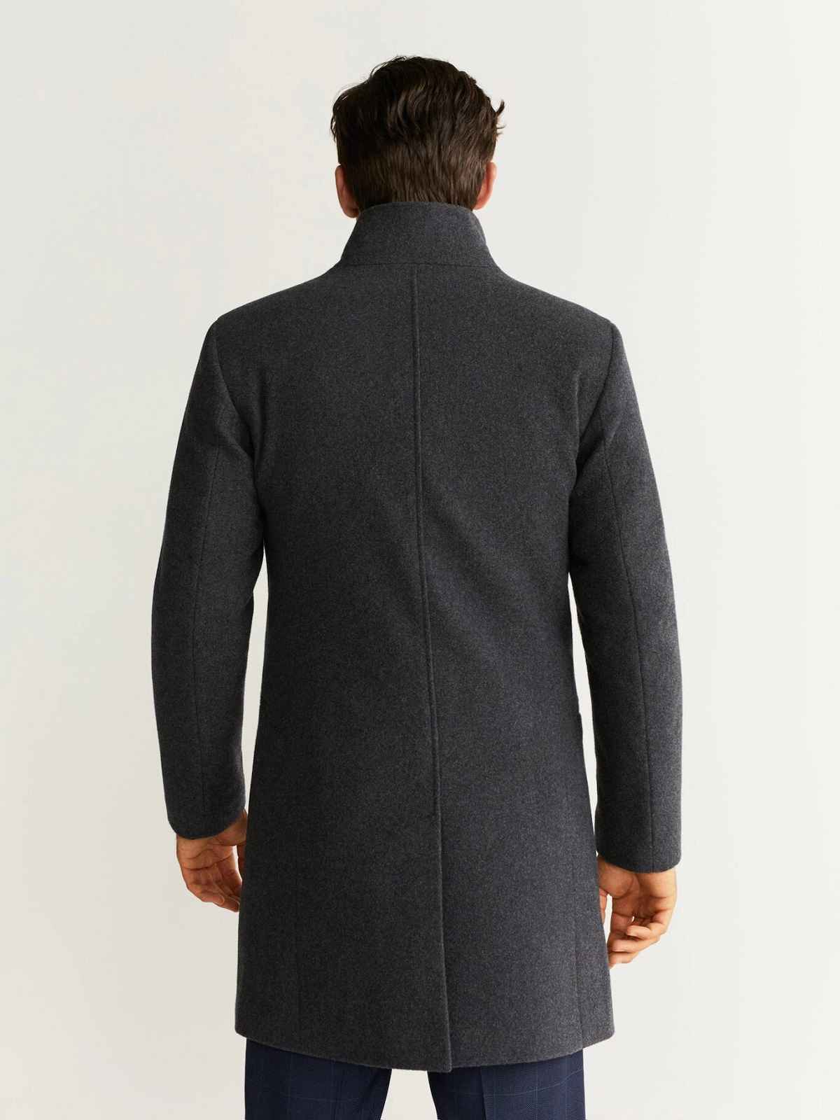 Men Smoke Grey Wool Trench - LJ.com