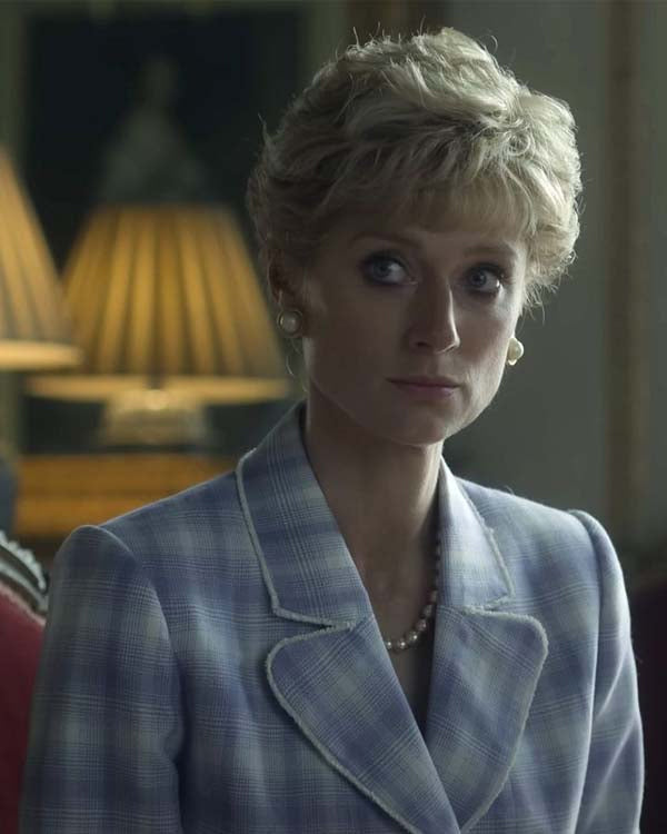 The Crown S05 Princess Diana Plaid Blazer Coat