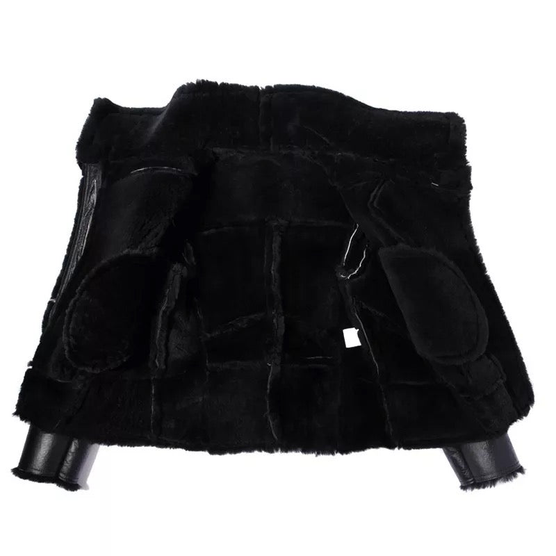 Men's Black B3 Sheepskin Bomber Jacket