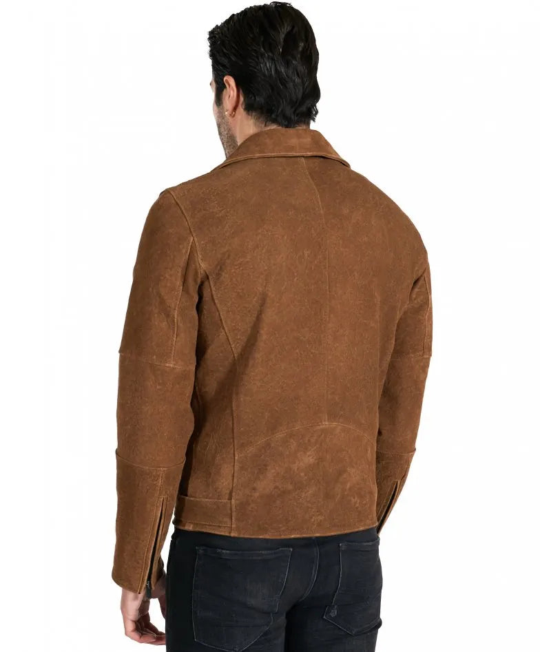 Men's Genuine Brown Suede Leather Jacket