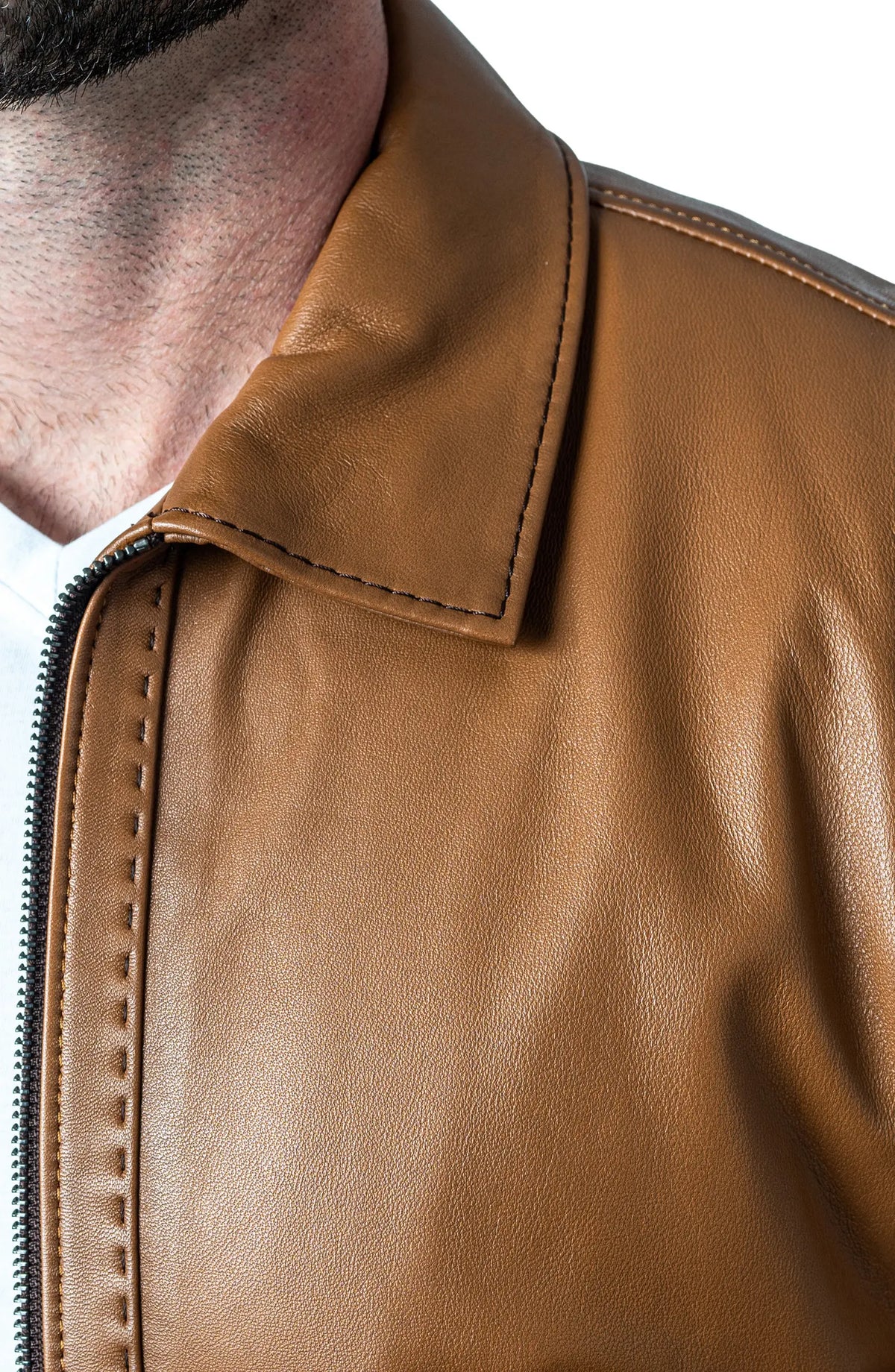 Mens Brown Genuine Biker Leather Jacket