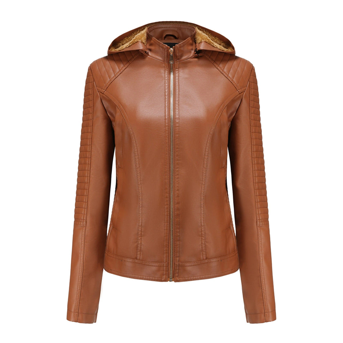 Women’s Winter Warm Hooded Biker Jacket