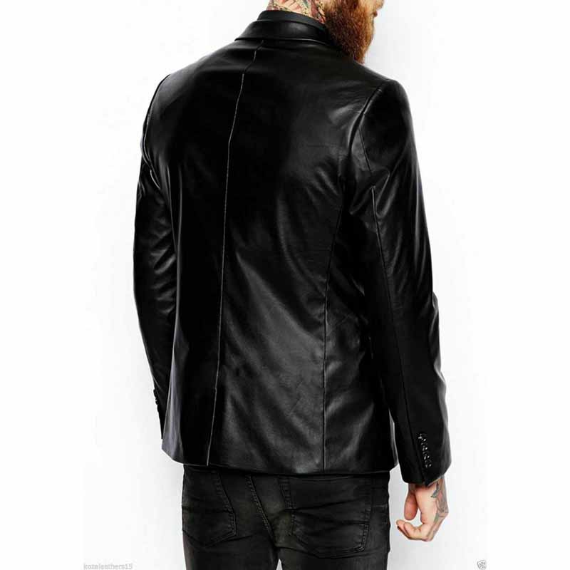 Mens Stylish Black Leather Blazer