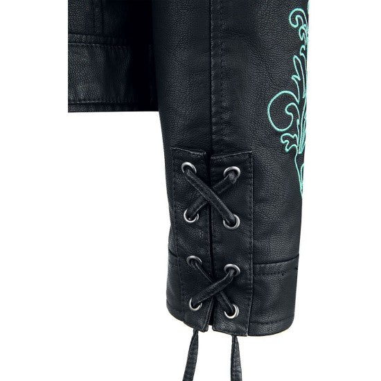 Unisex Death Eater Biker Belted Black Leather Jacket