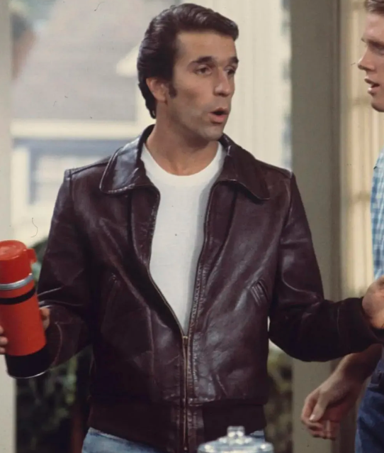 Henry Winkler Happy Days Brown Leather Jacket – LJs