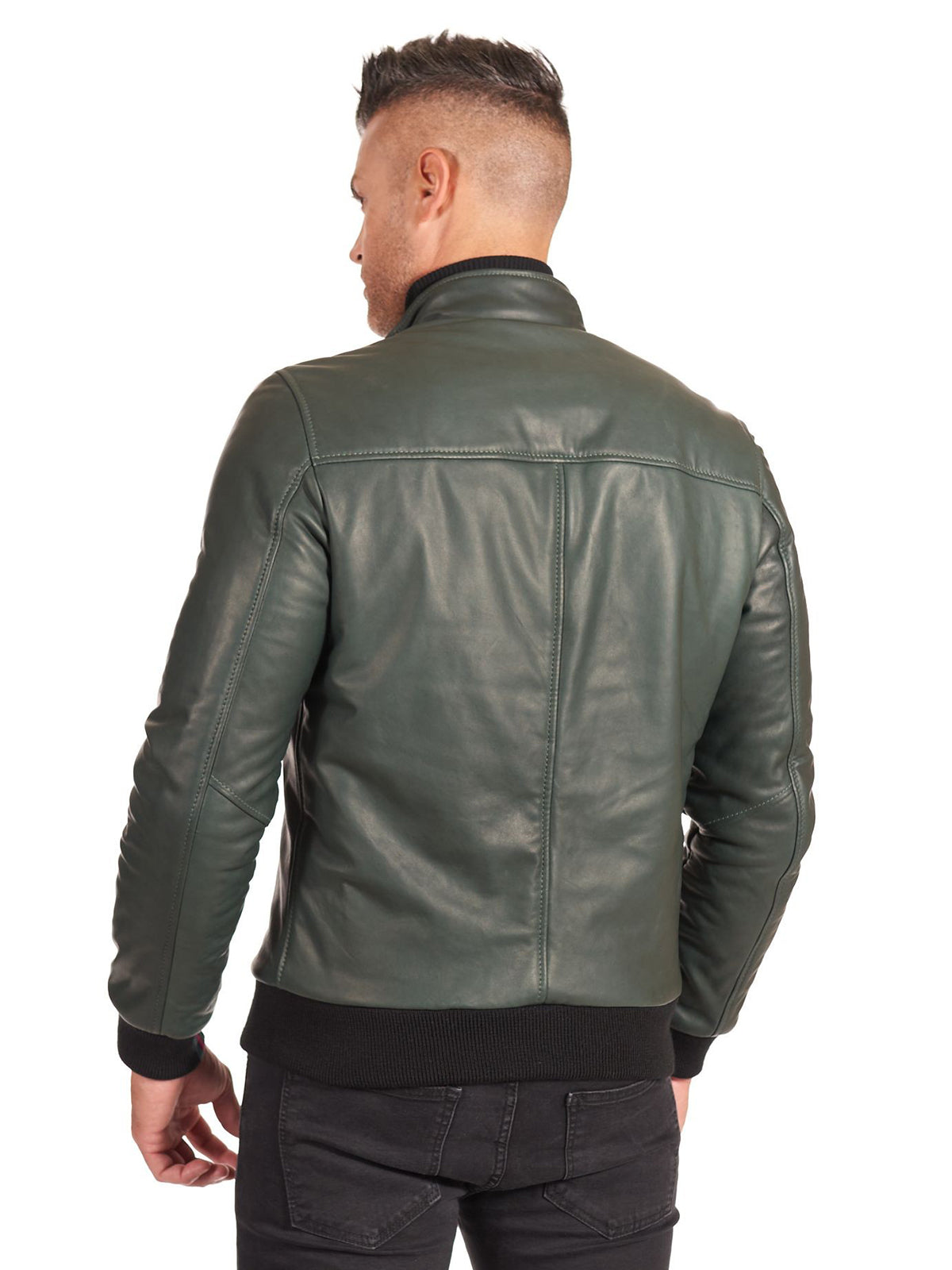 Gray Natural Real Leather Jacket
