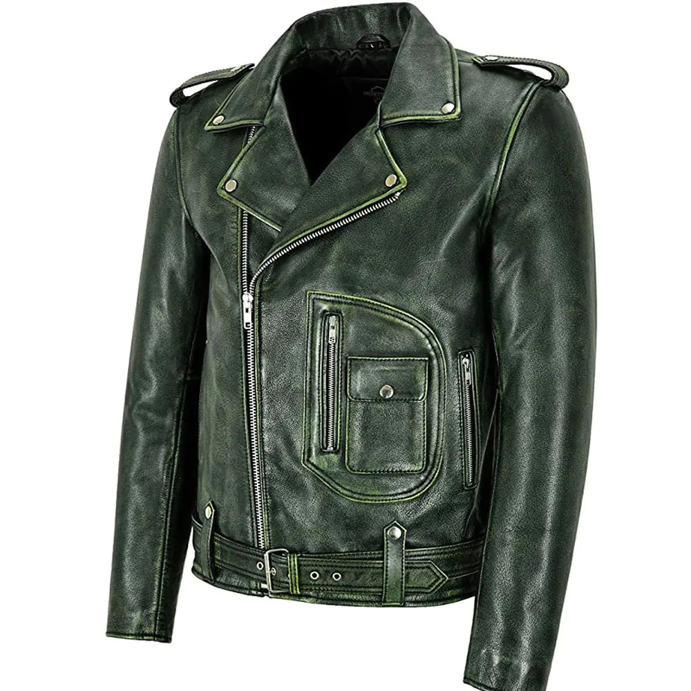 Mens Green Leather Jacket