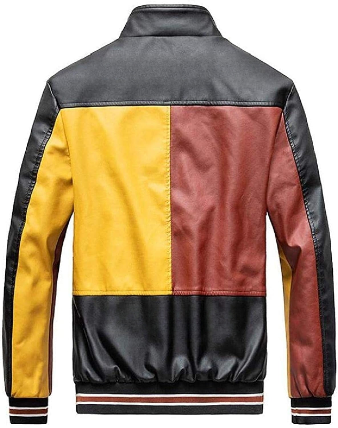 Men's Casual Multicolor Biker Leather Jacket