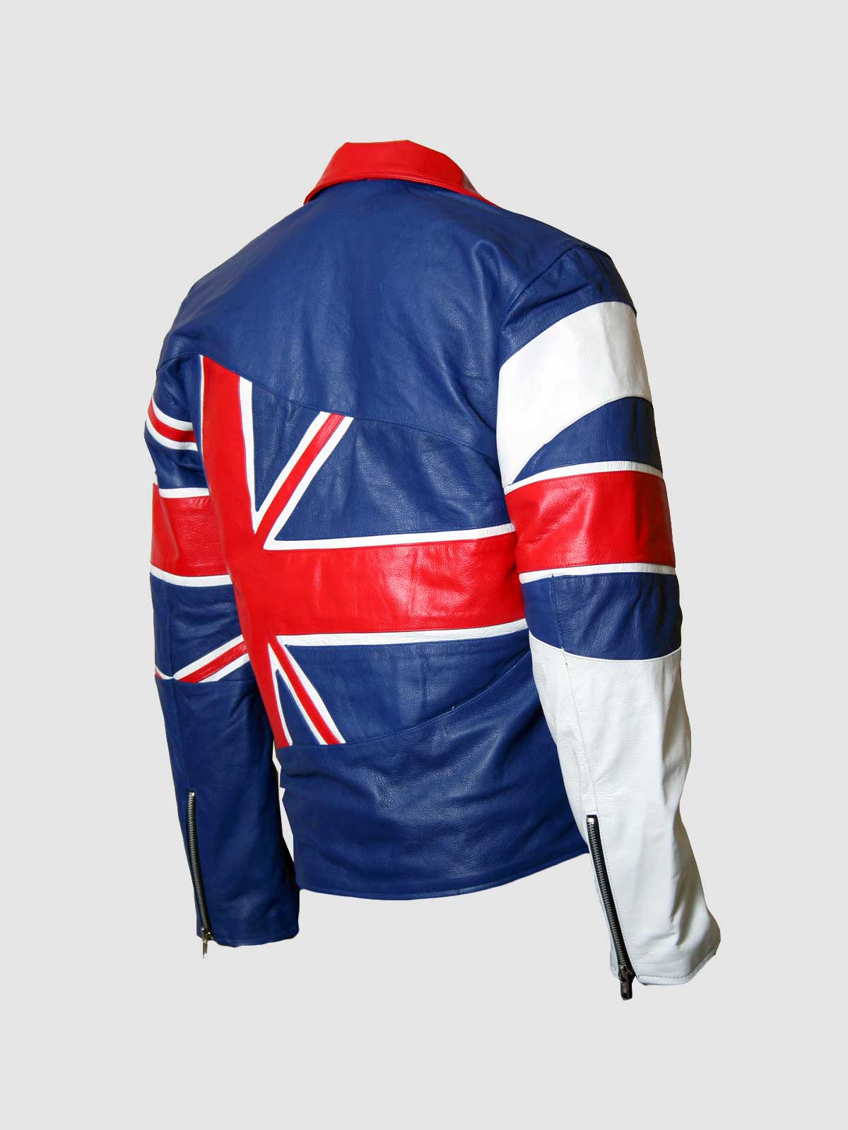 Men's Union Jack Flag Biker Leather Jacket