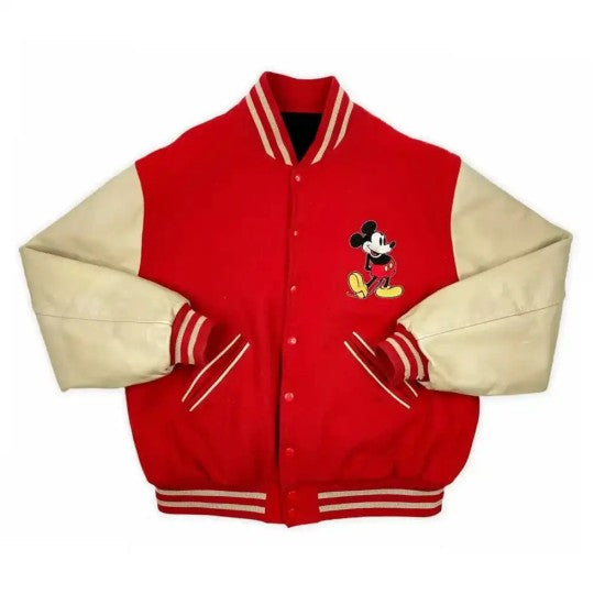 Mickey Mouse Vintage Varsity Red Jacket