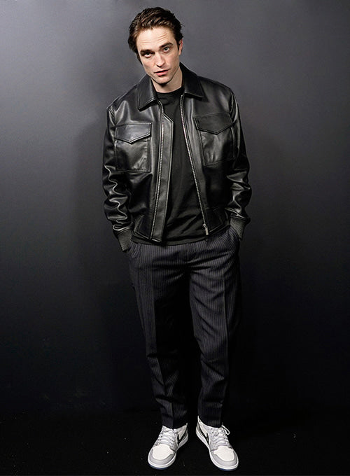Robert Pattinson  Paris Fashion Show Leather Jacket