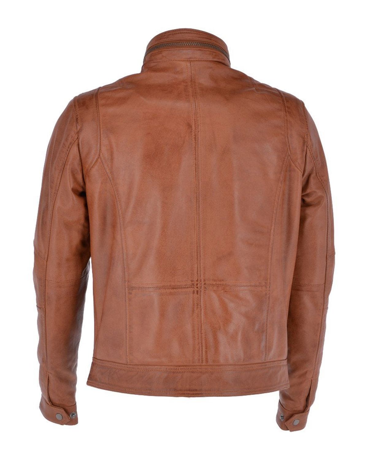 Men's Seven Pockets Biker Leather Jacket