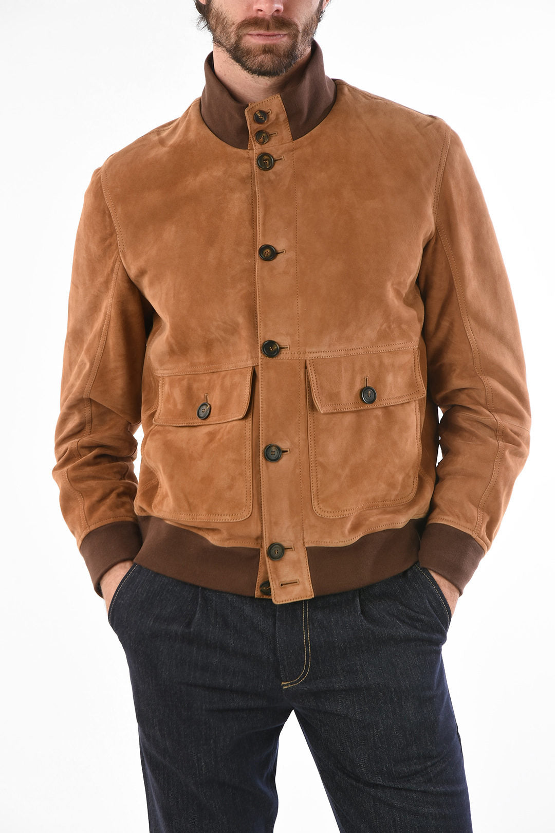 SUEDE JACKET WITH PATCH POCKETS – LJ