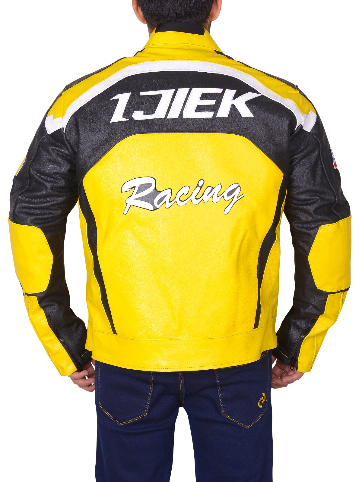 Black & Yellow Biker Real Leather Jacket – LJ